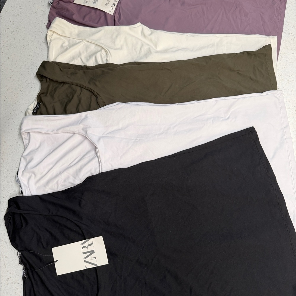 Zara Tank Top Collection - Black, White, Cream, Olive, Purple